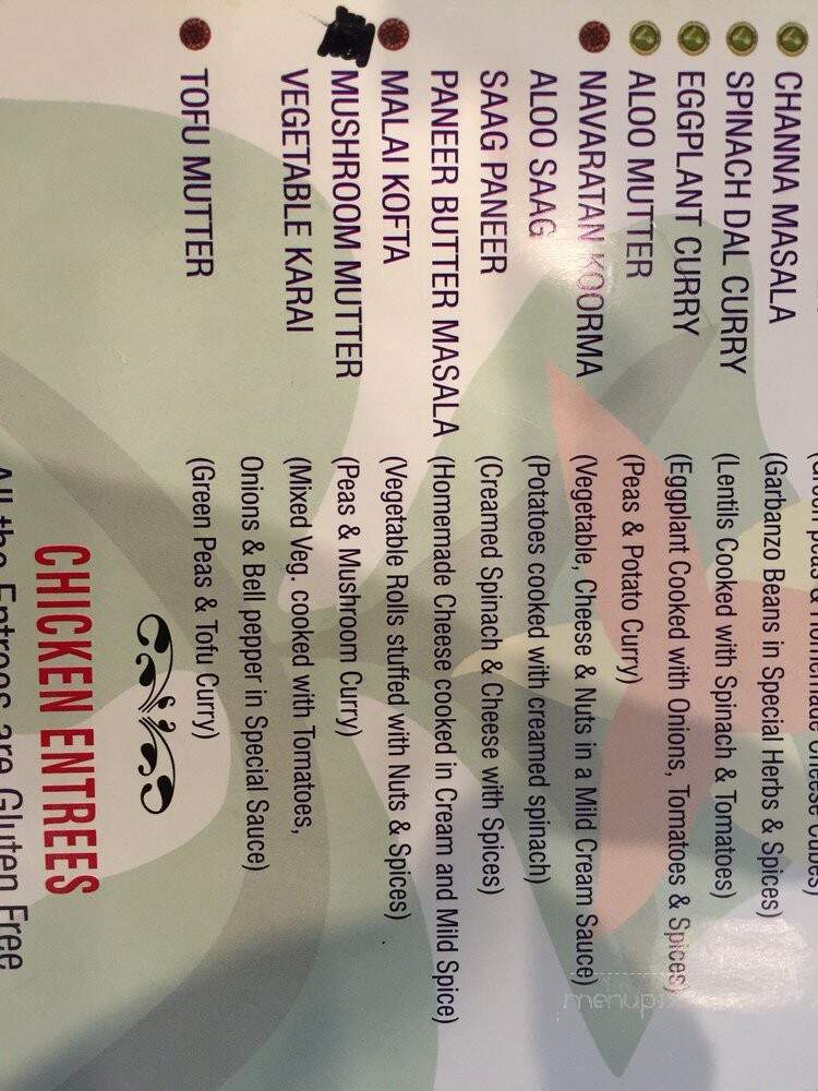 Evergreen Indian Restaurant - Eugene, OR menu_pic