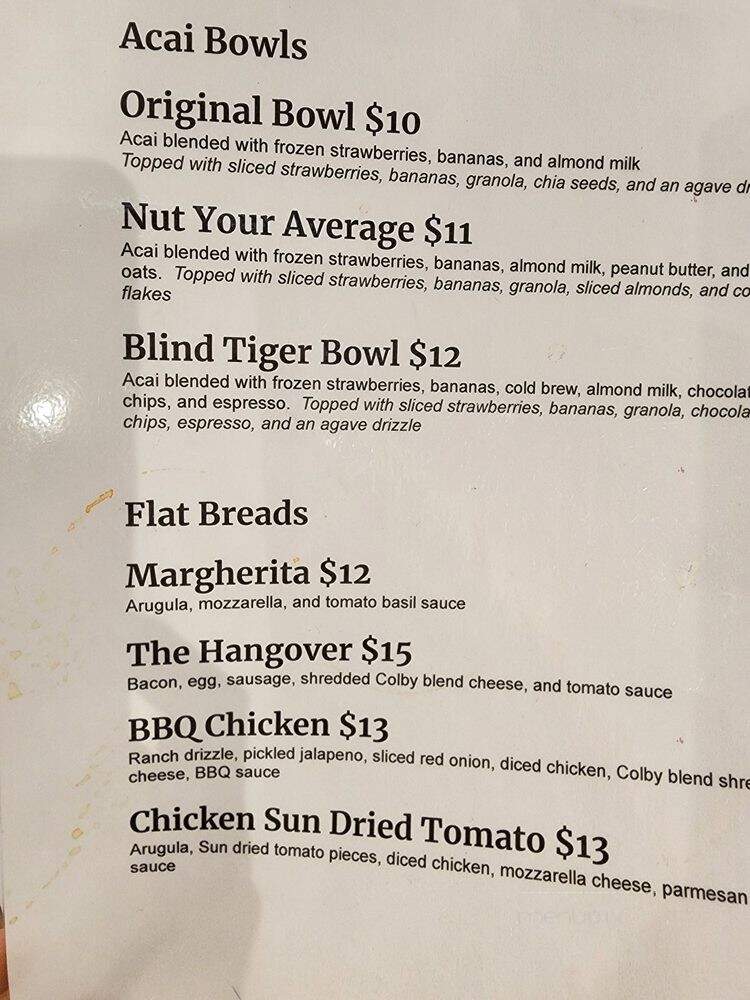 The Blind Tiger Cafe - Tampa, FL menu_pic