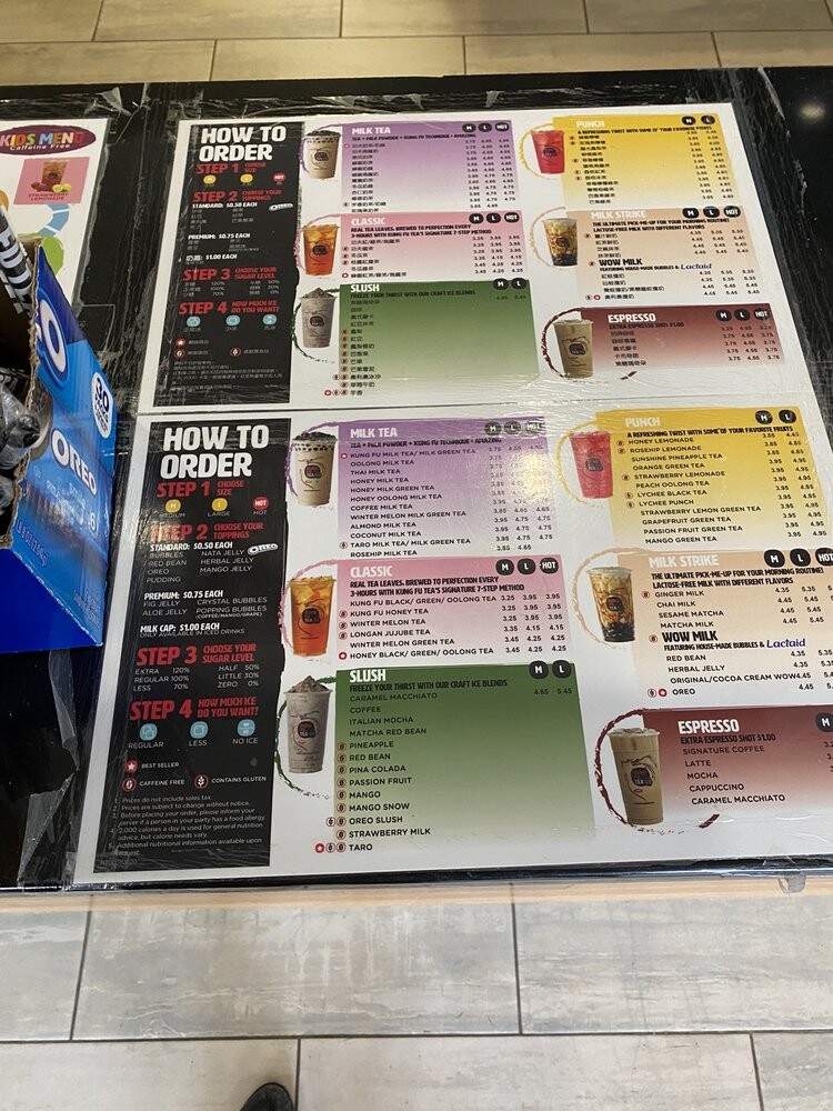 Kung Fu Tea - Rochester, NY menu_pic