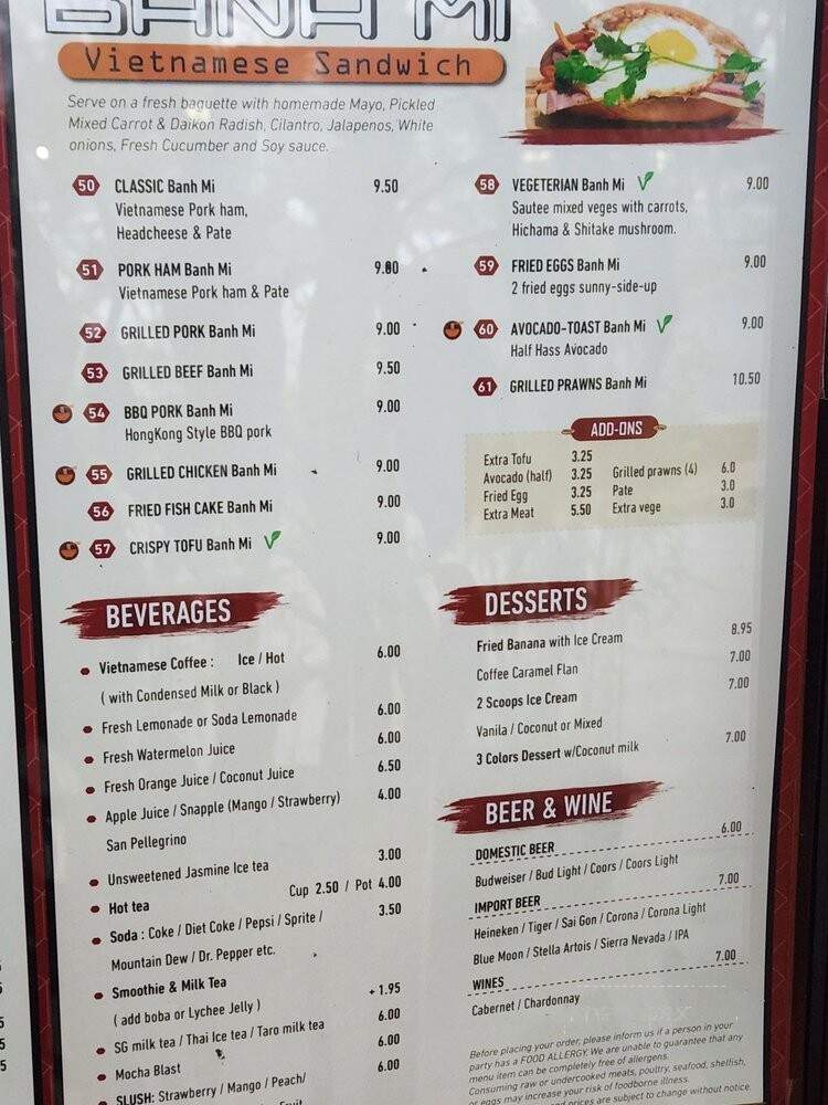 Pho Viet - San Ramon, CA menu_pic