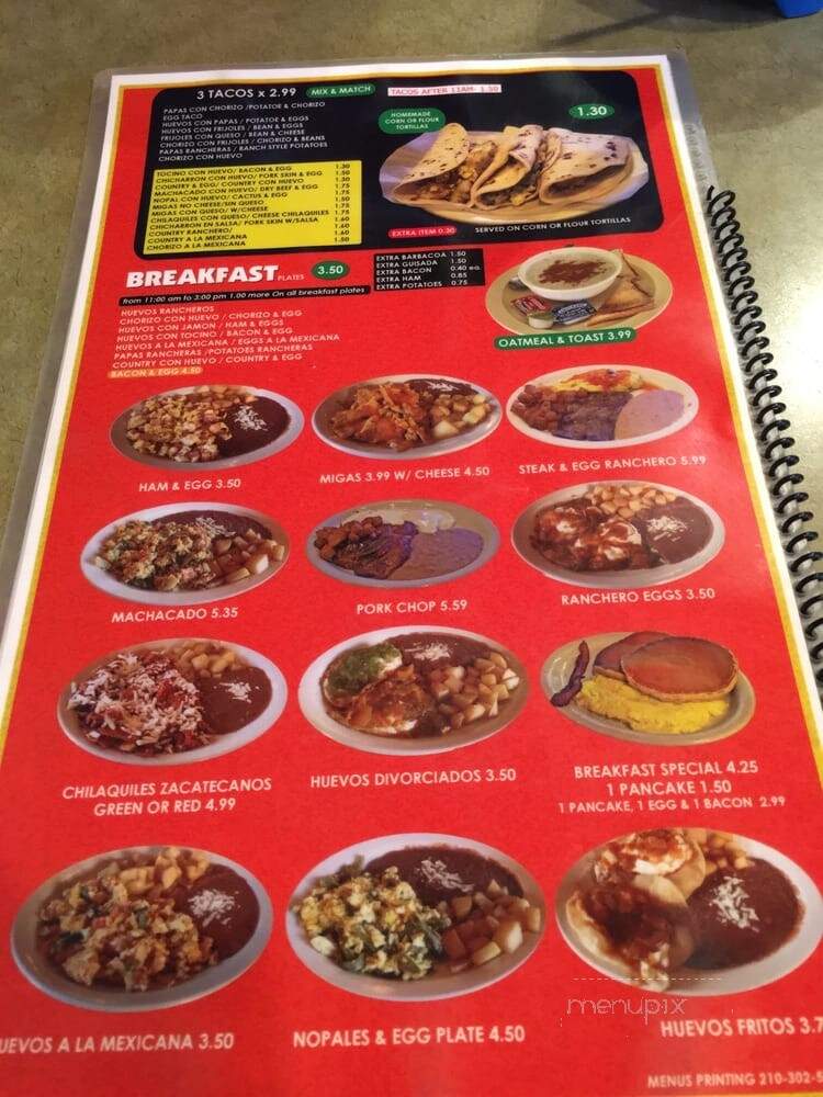 Andrea's Cafe - San Antonio, TX menu_pic