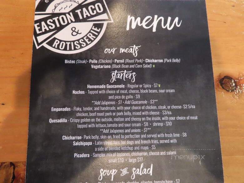 Easton Taco and Rotisserie - Easton, PA menu_pic