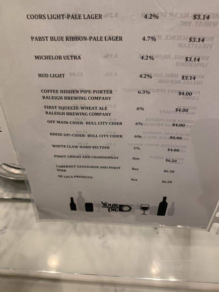 Your Pie - Raleigh, NC menu_pic