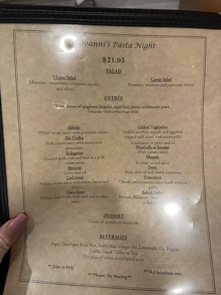 Giovanni's Pizzeria & Gelateria - East Patchogue, NY menu_pic