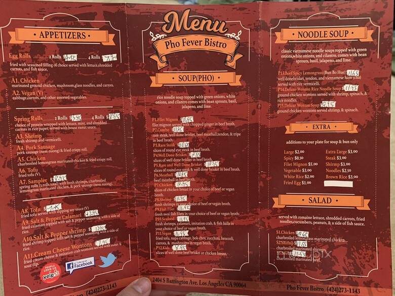 Pho Ever - West Los Angeles, CA menu_pic