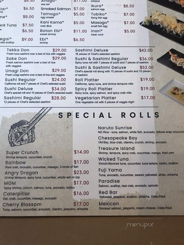 Red Bar Sushi - Middleburg, VA menu_pic