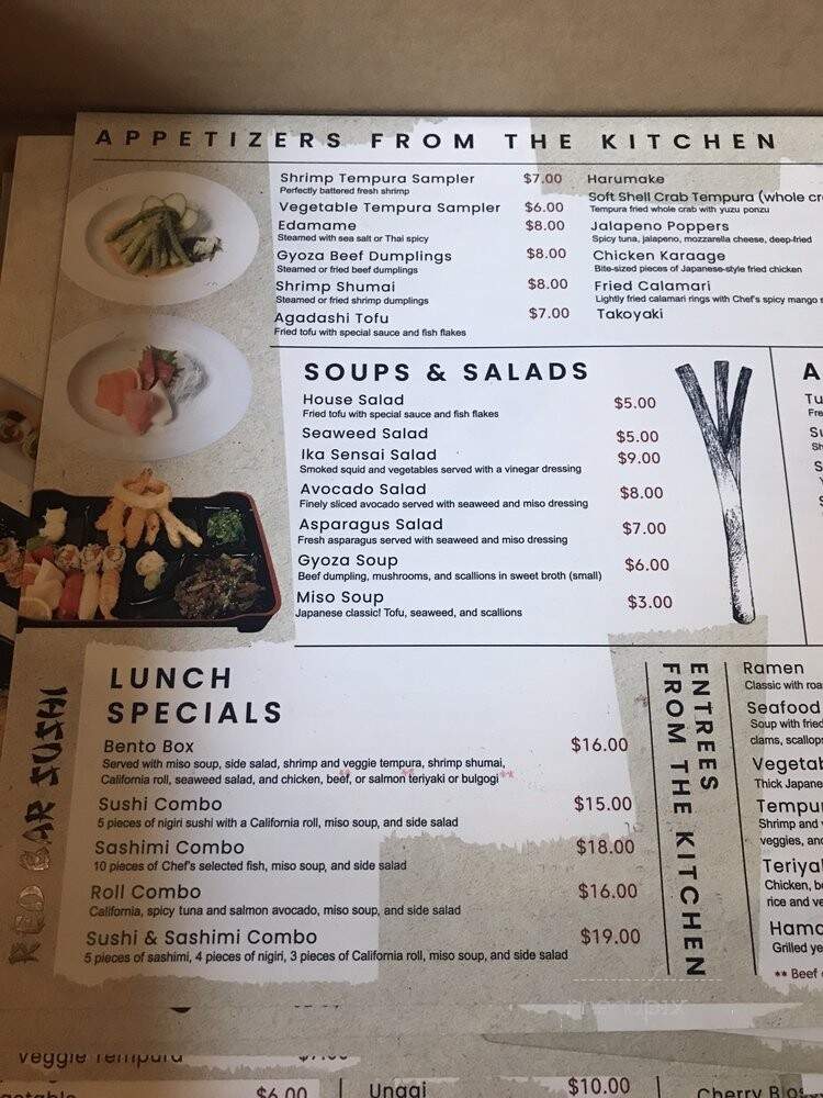 Red Bar Sushi - Middleburg, VA menu_pic