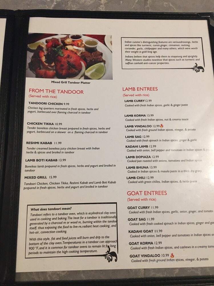 Teji's Indian Restaurant and Bar - Austin, TX menu_pic
