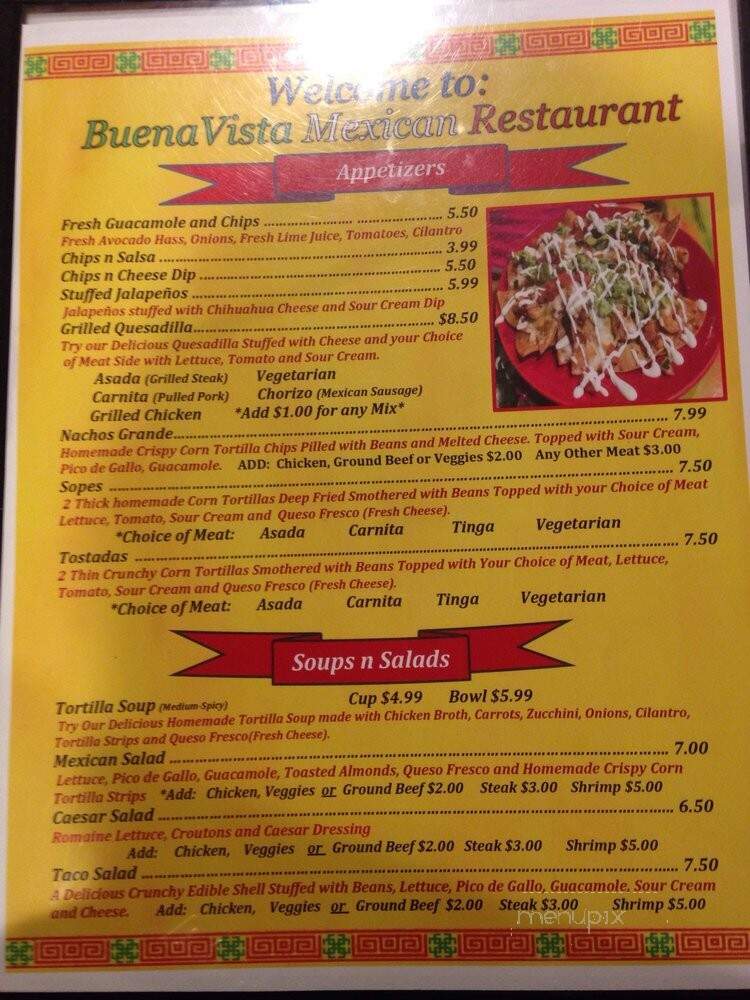 Buena Vista Mexican Restaurant - Wayne, PA menu_pic