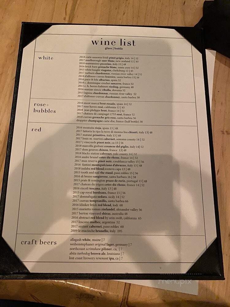Arcwood Wine Bar - Tarzana, CA menu_pic