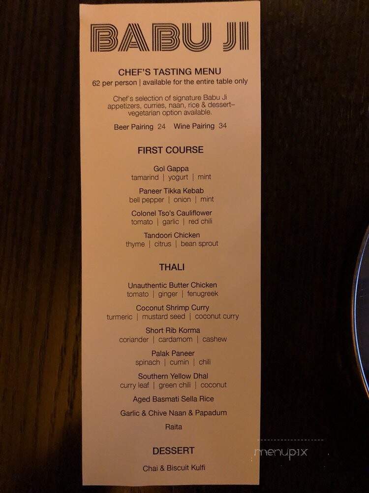 Babu Ji - New York, NY menu_pic