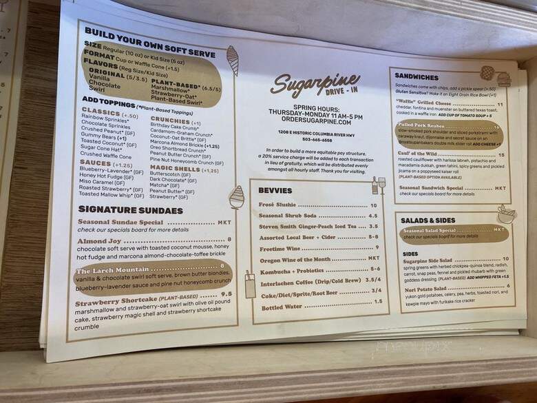 Sugarpine Drive-In - Troutdale, OR menu_pic