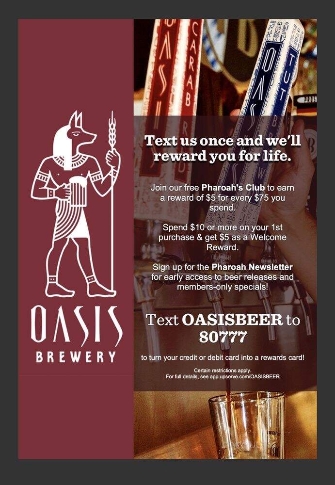Oasis Brewing Company - Denver, CO menu_pic