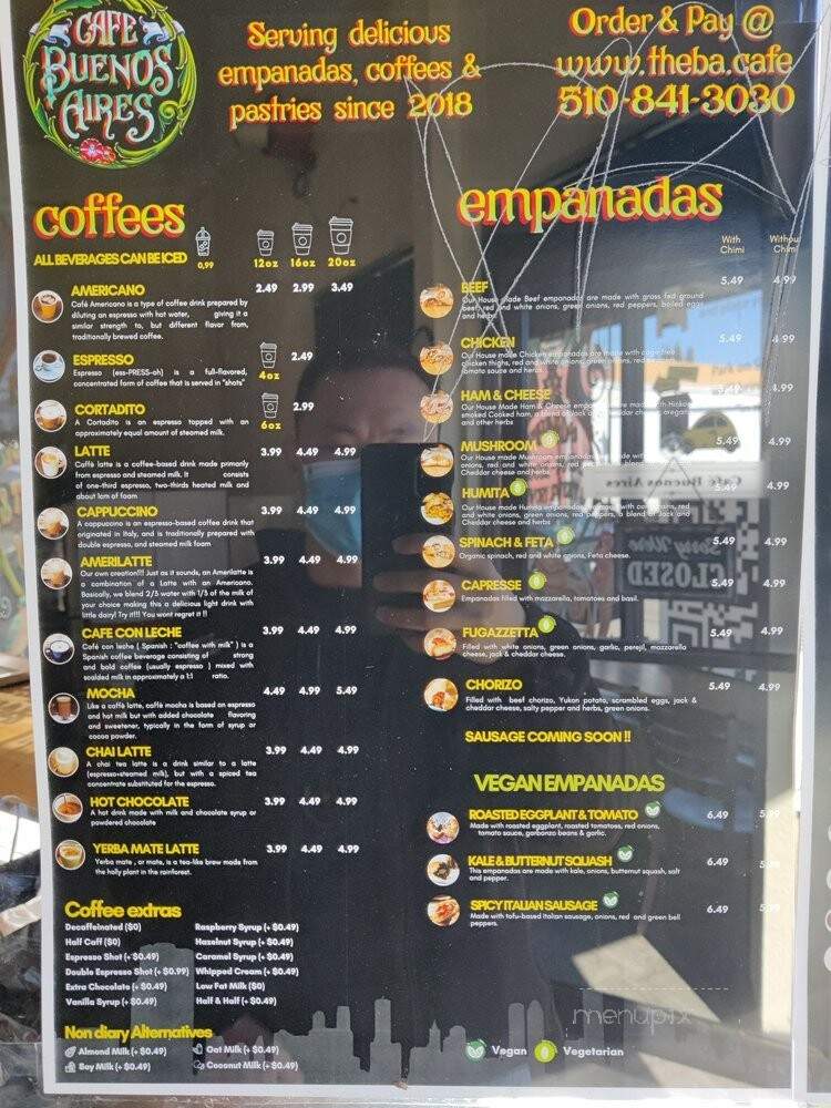 Cafe Buenos Aires - Berkeley, CA menu_pic