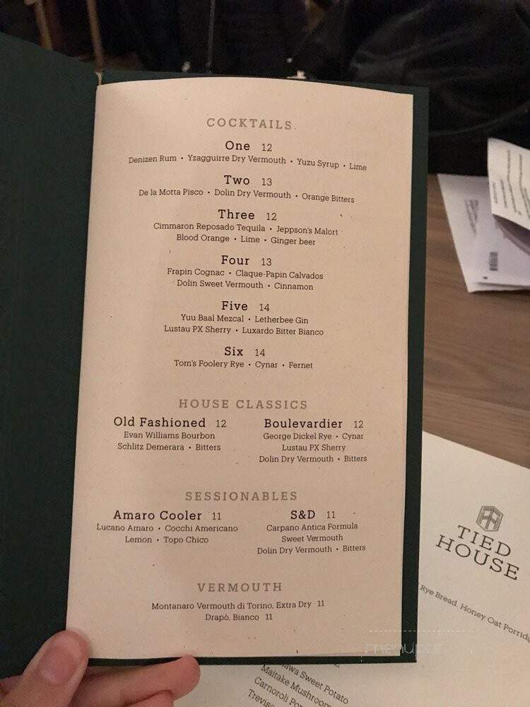 Tied House - Chicago, IL menu_pic