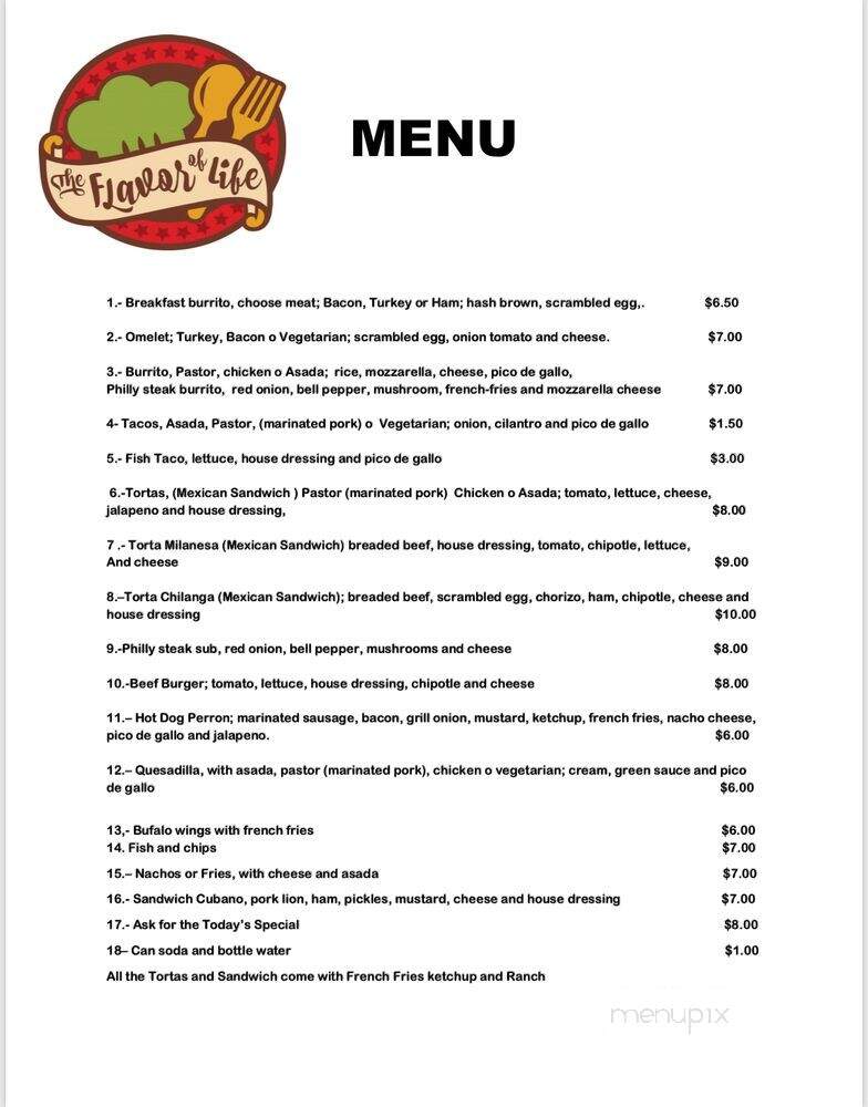 The Flavor of Life - Las Vegas, NV menu_pic