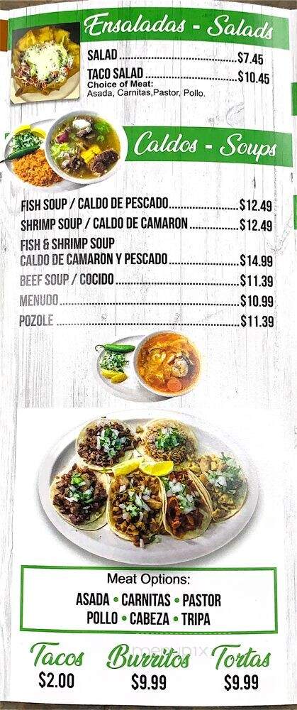 El Patron Tacos Baja - Rosemead, CA menu_pic