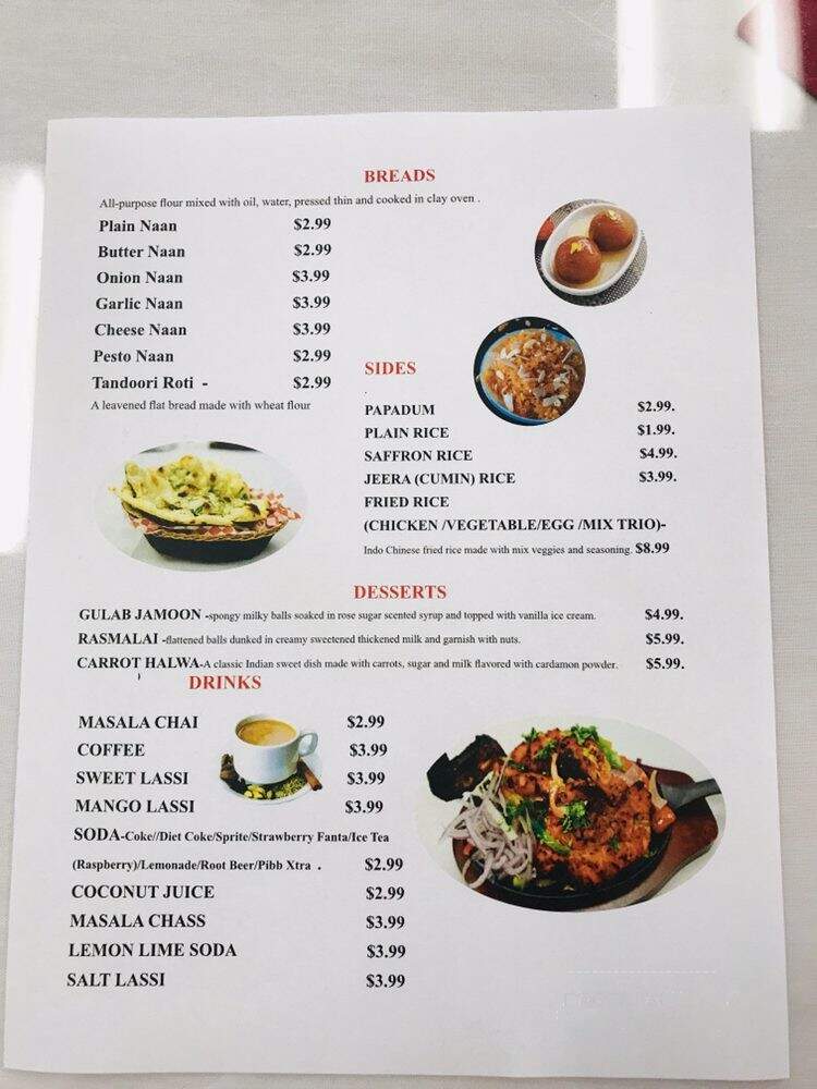Coco Goa Indian Cuisine - Sacramento, CA menu_pic