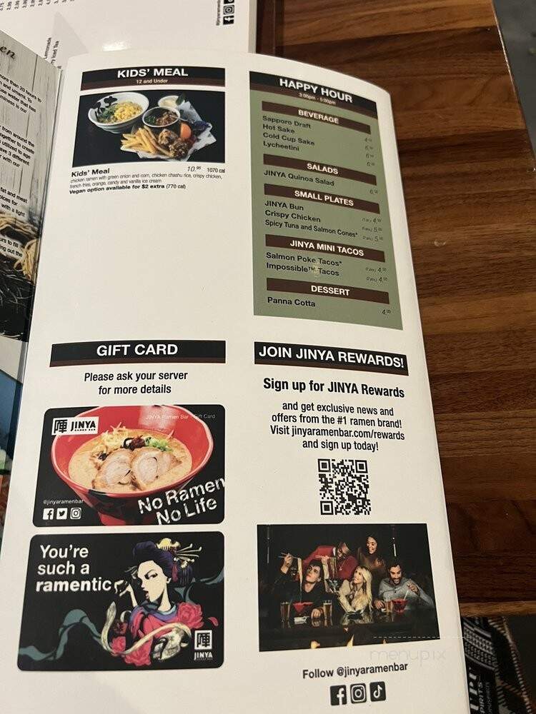 JINYA Ramen Bar - Omaha, NE menu_pic