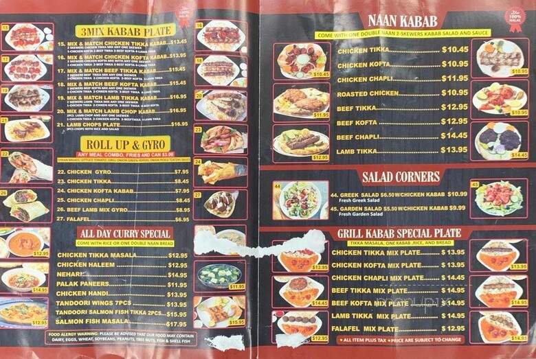 Grill 352 & Kabab - Worcester, MA menu_pic
