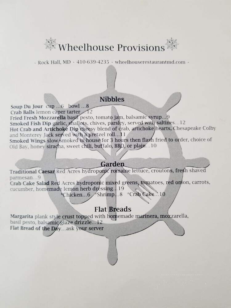 Wheelhouse - Rock Hall, MD menu_pic