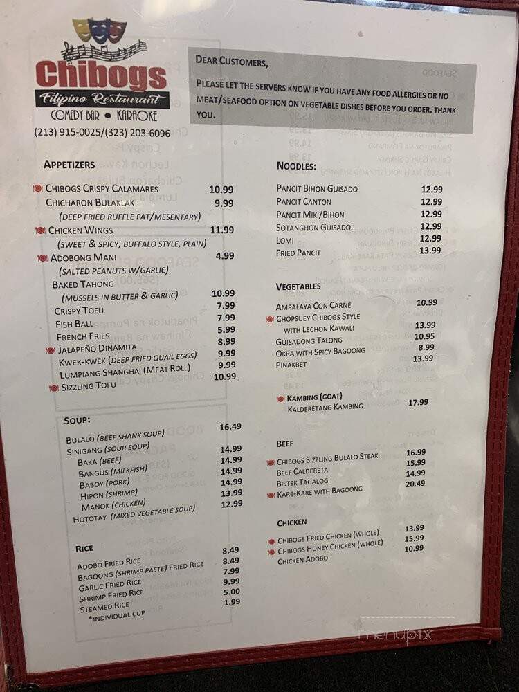Chibogs - Los Angeles, CA menu_pic