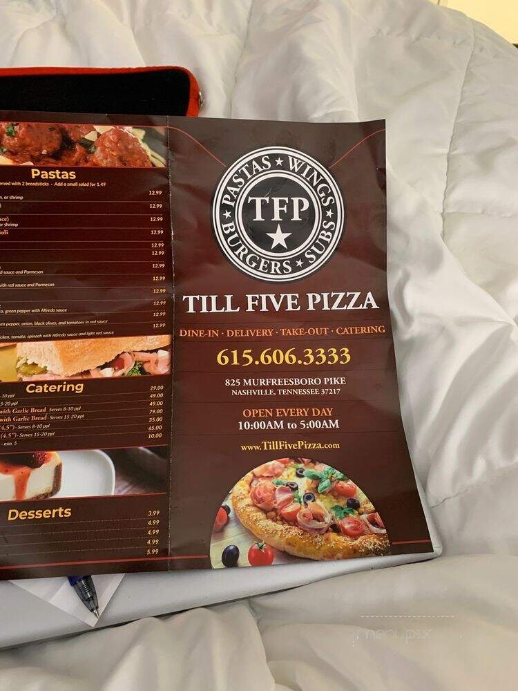 Till Five Pizza - Nashville, TN menu_pic