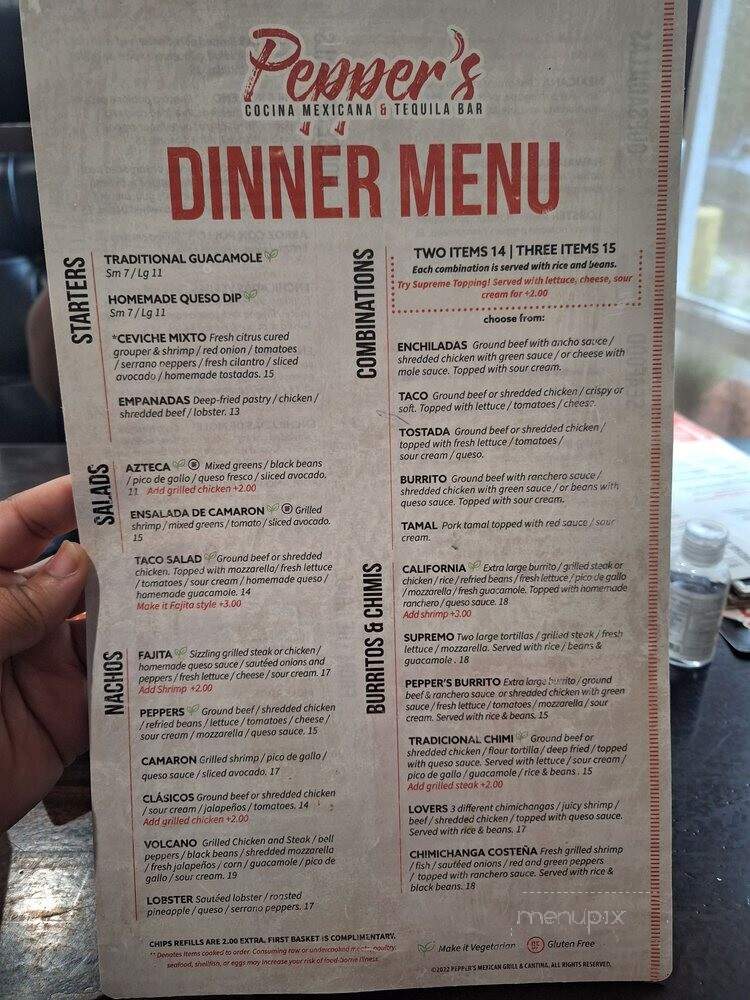 Pepper's Cocina Mexican & Tequila Bar - Fleming Island, FL menu_pic