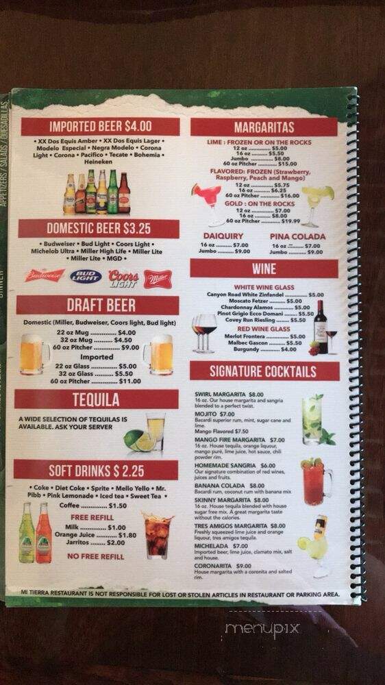 Mi Tierra Mexican Restaurant - Louisville, KY menu_pic