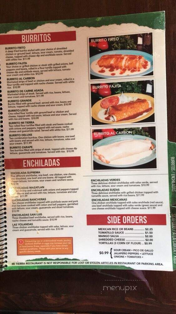 Mi Tierra Mexican Restaurant - Louisville, KY menu_pic