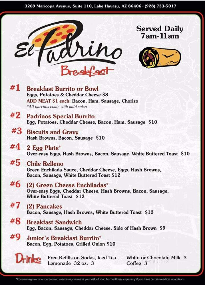 El Padrino - Lake Havasu City, AZ menu_pic