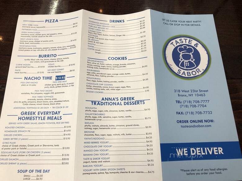 Taste & Sabor - Bronx, NY menu_pic