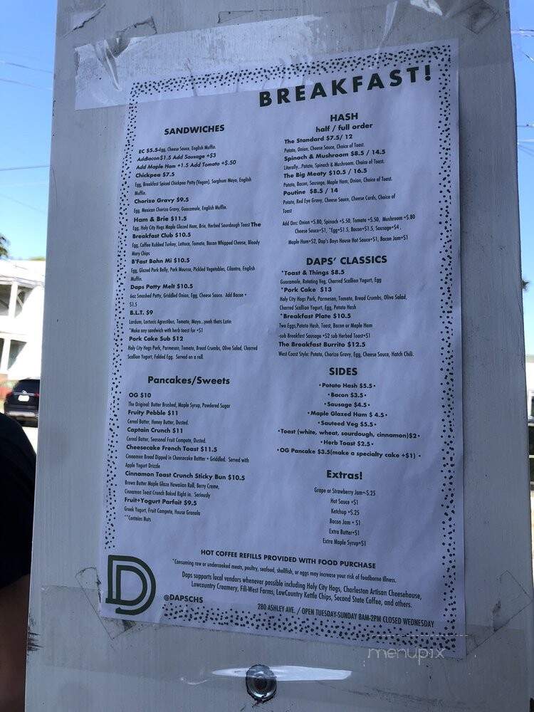 Daps Breakfast Imbibe - Charleston, SC menu_pic