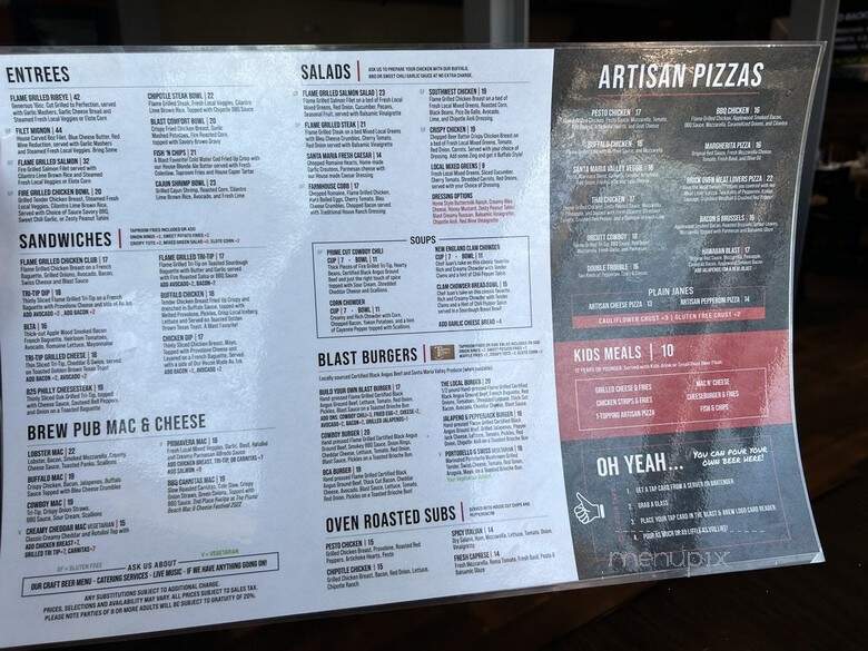 Willow Pismo - Pismo Beach, CA menu_pic