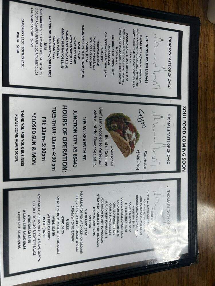 Thomas' Taste of Chicago - Junction City, KS menu_pic