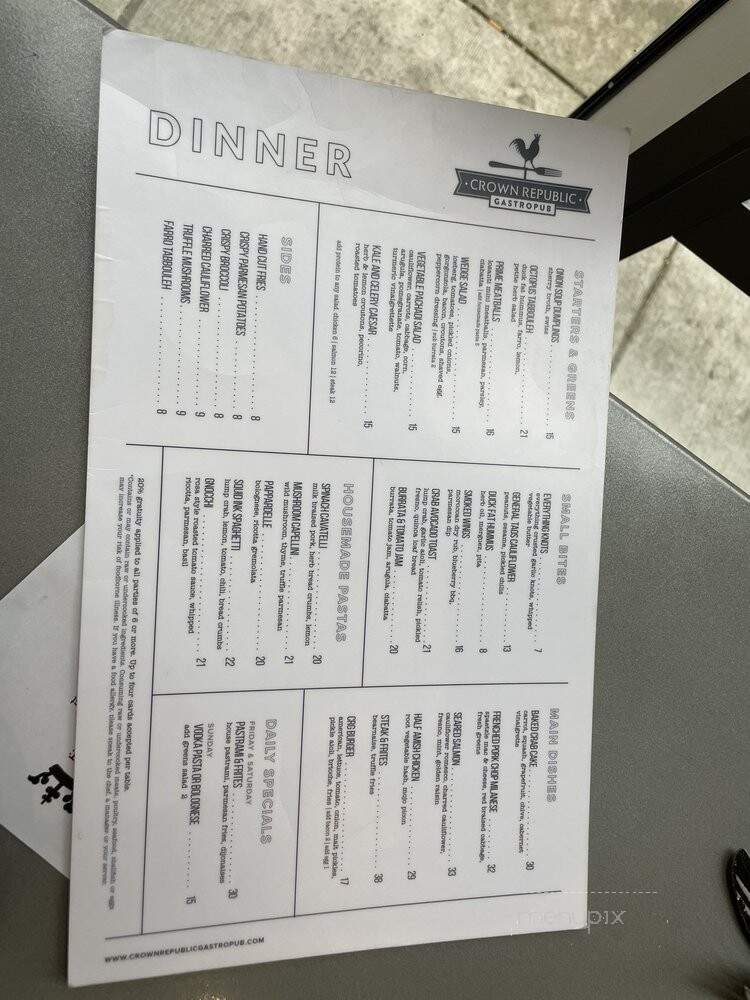 Crown Republic Gastropub - Cincinnati, OH menu_pic