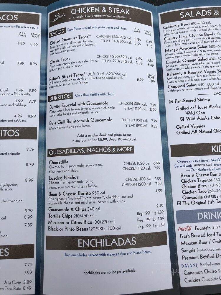 Rubio's Coastal Grill - Las Vegas, NV menu_pic