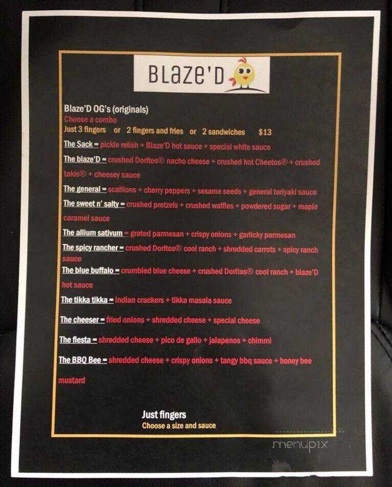 Blaze'D Chicken - Hackensack, NJ menu_pic