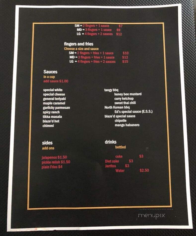Blaze'D Chicken - Hackensack, NJ menu_pic
