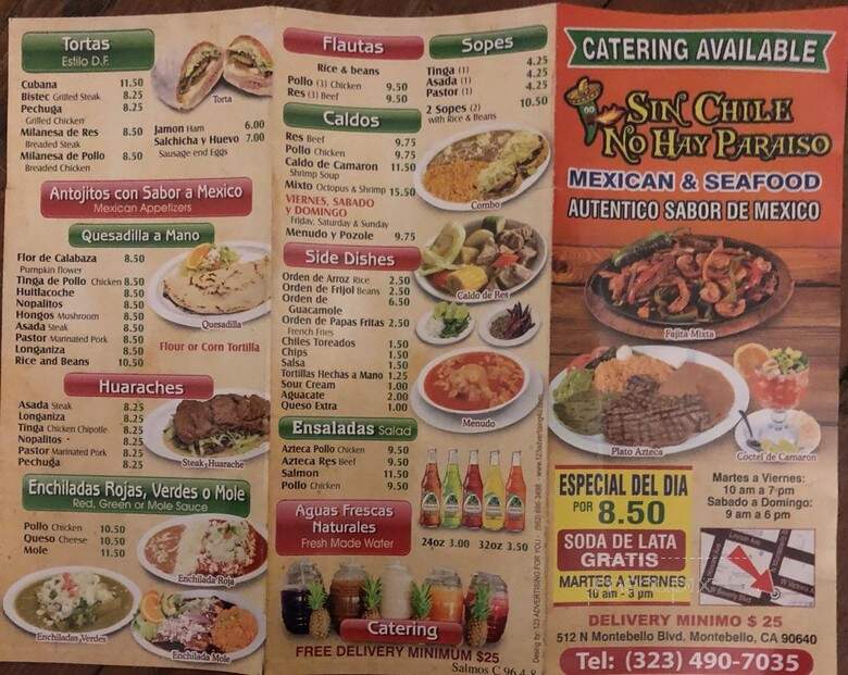 Sin Chile No Hay Paraiso - Montebello, CA menu_pic