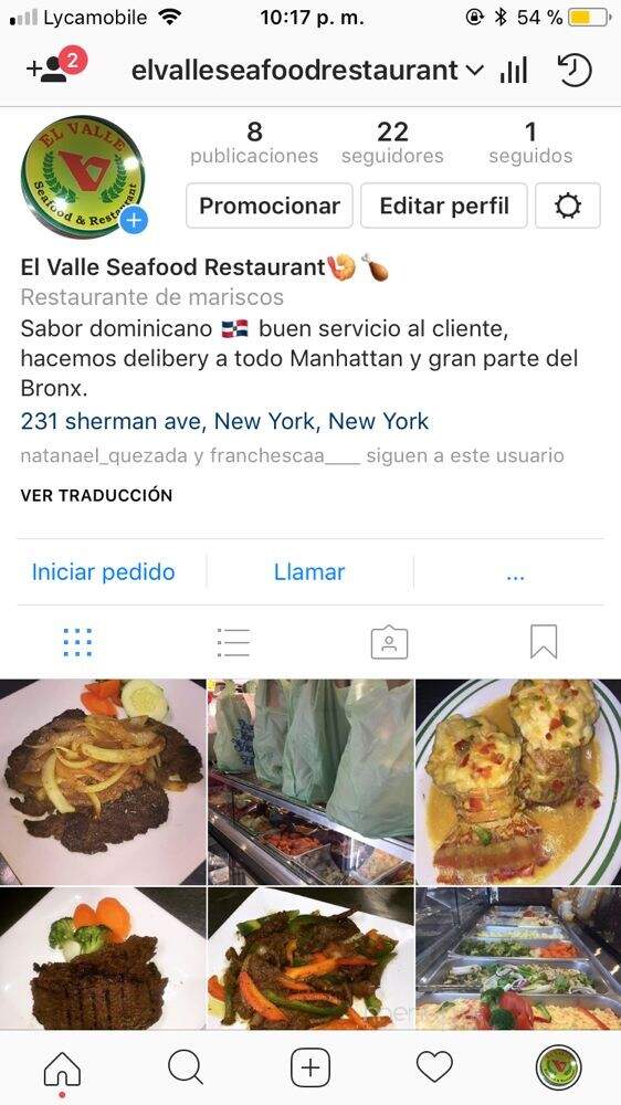 El Valle Seafood Restaurant - New York, NY menu_pic
