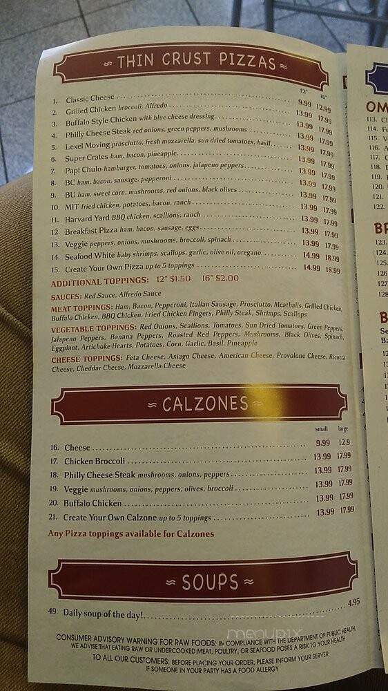 Boston Crust - Boston, MA menu_pic