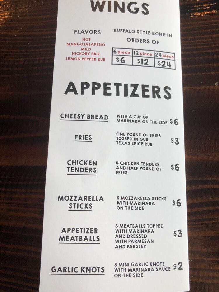 The Pizzeria - Edinburg, TX menu_pic