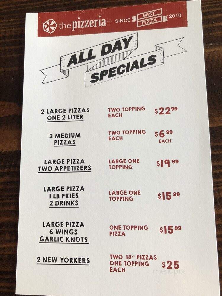 The Pizzeria - Edinburg, TX menu_pic