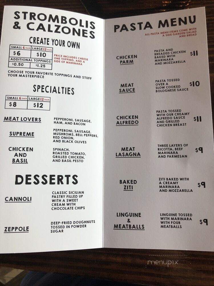 The Pizzeria - Edinburg, TX menu_pic
