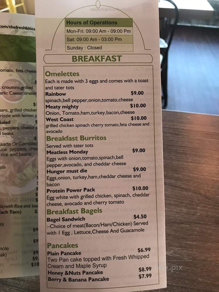 The Fresh Bites - Anaheim, CA menu_pic
