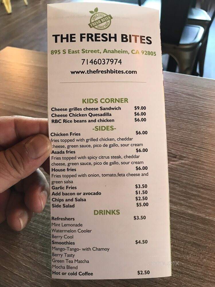 The Fresh Bites - Anaheim, CA menu_pic
