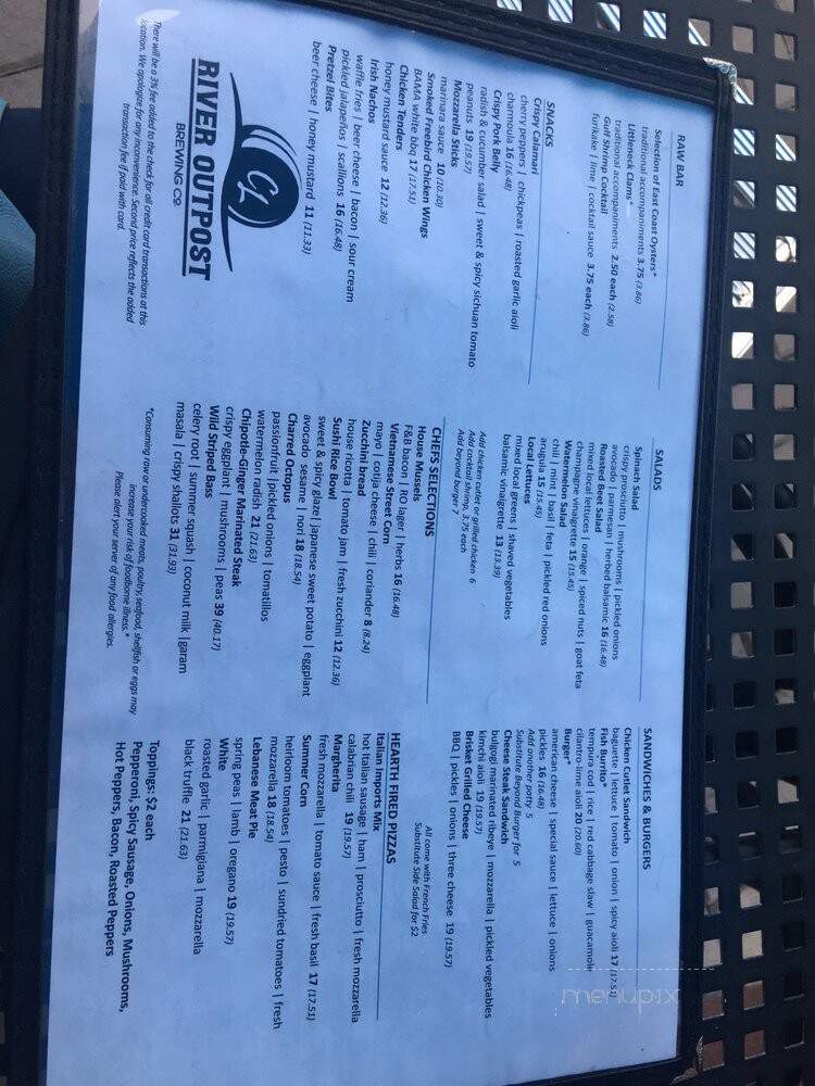 River Outpost Brewing Co. - Peekskill, NY menu_pic