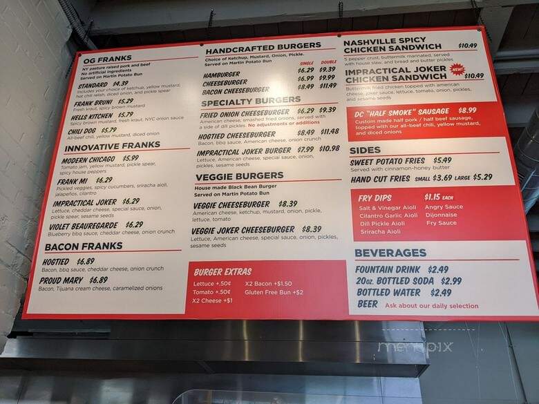 Frank Gourmet Hot Dogs - Buffalo, NY menu_pic