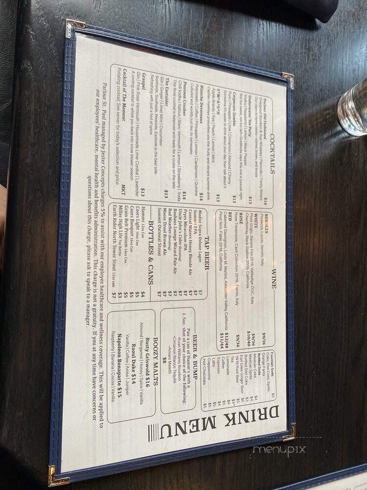 Parlour Bar St. Paul - Saint Paul, MN menu_pic